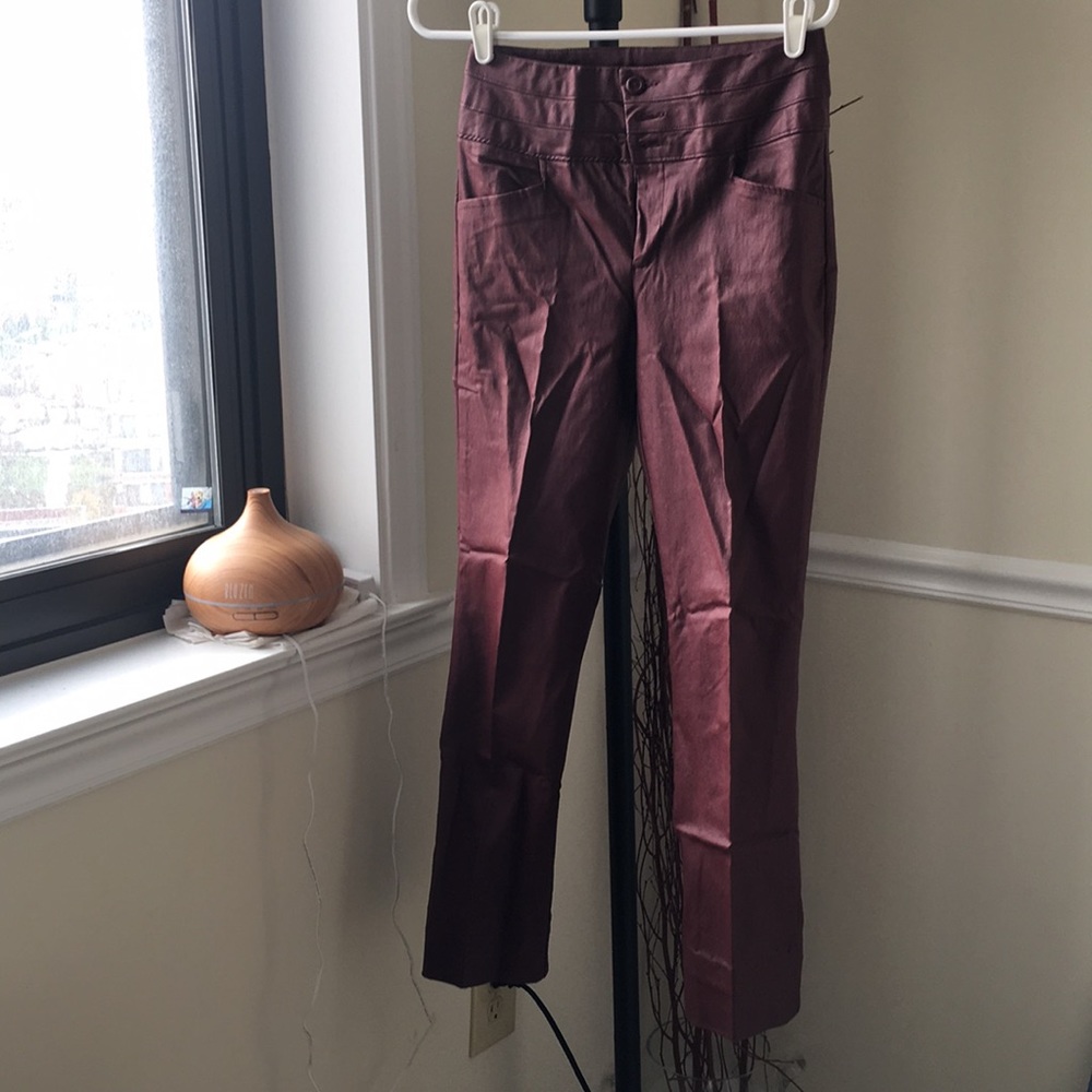 Faux leather high waist red pleather pant - Picture 2 of 2